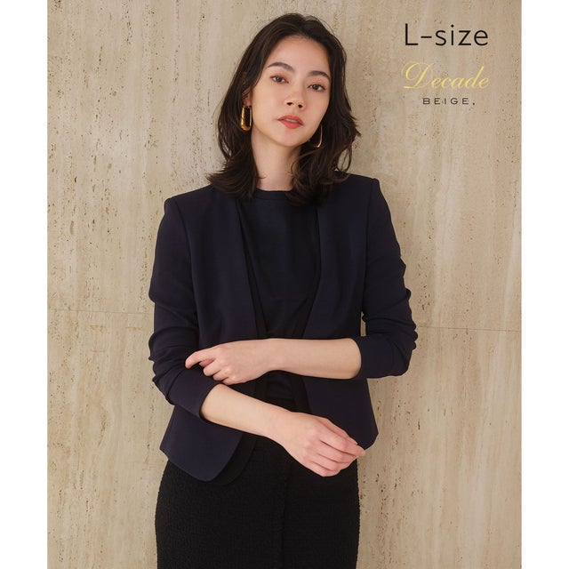 【Lsize・セットアップ対応】CINDY / ダブルカラージャケット （Navy）