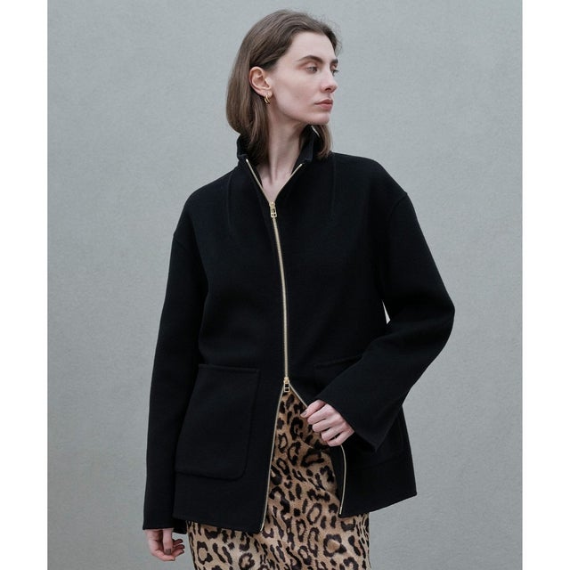 BOW / ウールリバー スタンドカラーコート （Black）