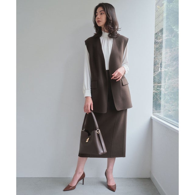 BOW / ウールリバー Iラインスカート （Brown）