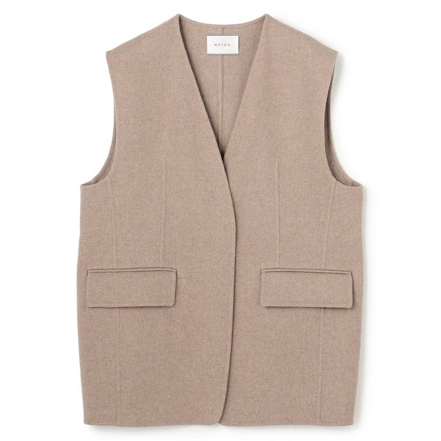 BOW / ウールリバー ノーカラージレ （Top Taupe）