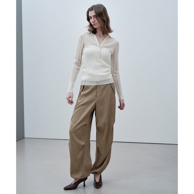 GOVERNOR / シアーリブ スキッパーニット （Ecru）