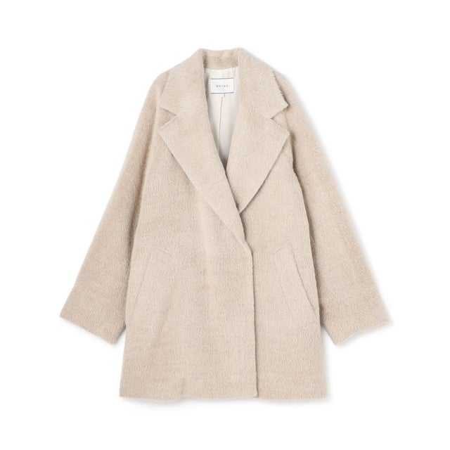 GROVE / アルパカシャギーハーフコート （Beige）