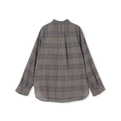 BEIGE, EDWARDS / ウールチェック バンドカラーブラウス （Gray Check）｜詳細画像