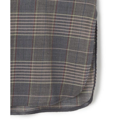 BEIGE, EDWARDS / ウールチェック バンドカラーブラウス （Gray Check）｜詳細画像