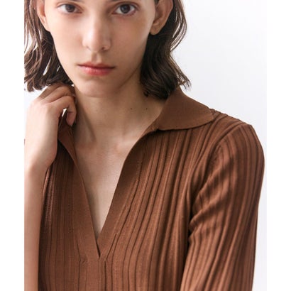 BEIGE, 【Oggi掲載】LABRADO / ランダムリブ スキッパーニット （Brown）｜詳細画像