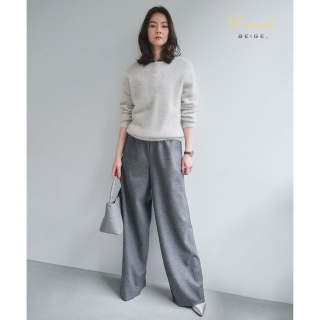 【セットアップ対応】CORBY / ウールイージーワイドパンツ （Gray）
