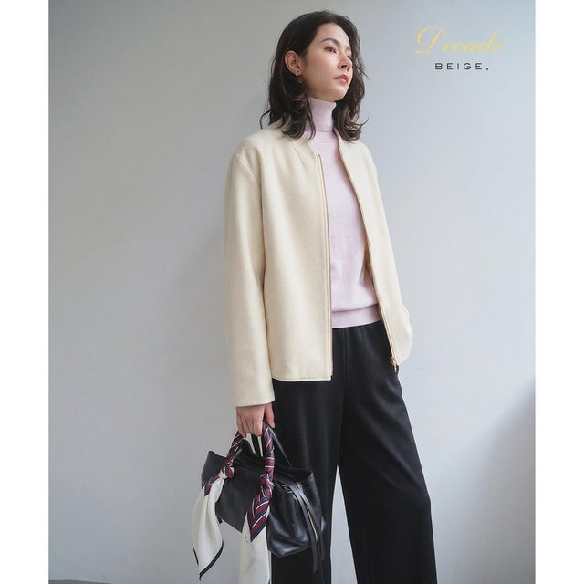 【セットアップ対応】CORBY / ウールジップジャケット （Ecru）