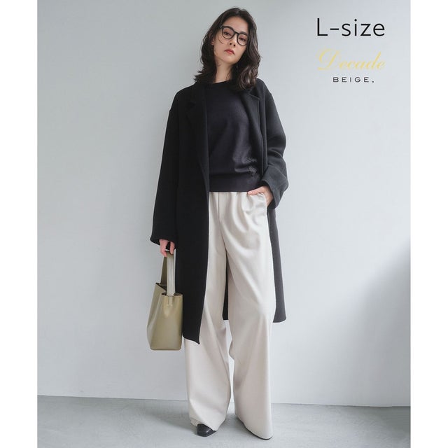 【Lsize・セットアップ対応】CORBY / ウールイージーワイドパンツ （Ecru）