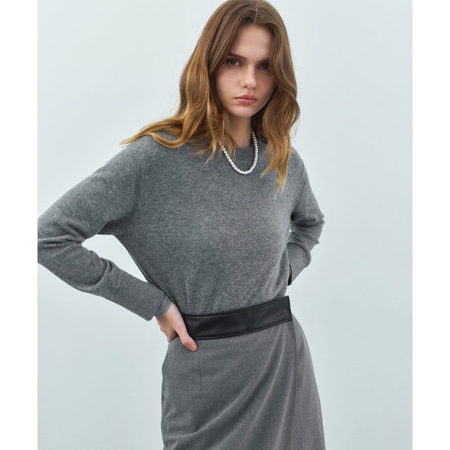 POMPE / ウールカシミヤ レイヤードニット （Gray）