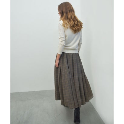 BEIGE, EDWARDS / ウールチェック フレアスカート （Brown Check）｜詳細画像