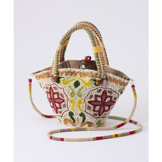 9/28(月)18時予約開始《IMAYIN》ビーズ刺繍ミニトートバッグ （camel）