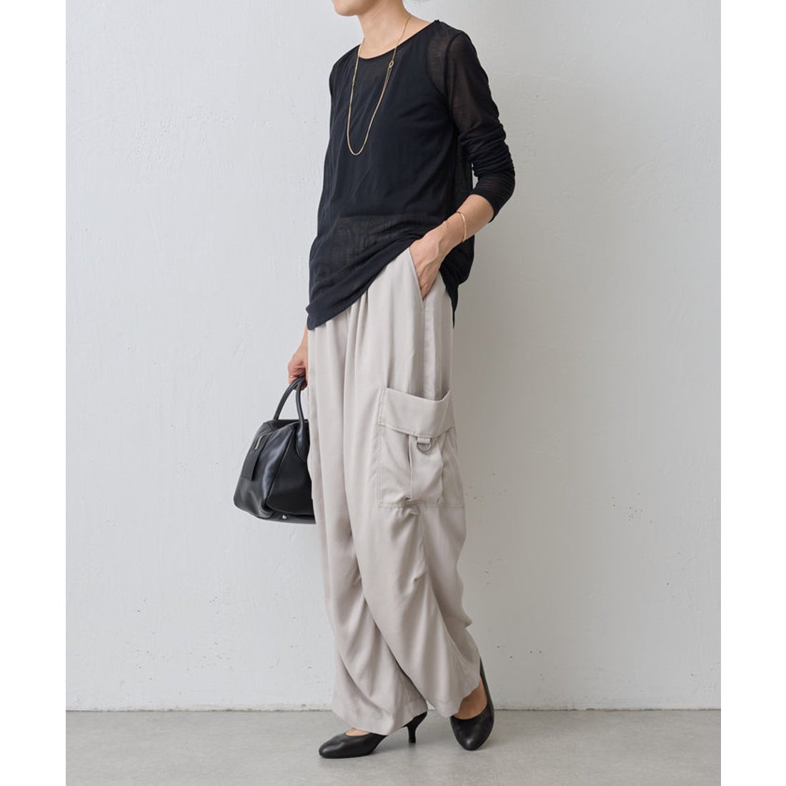 ビアズリー BEARDSLEY トロミカーゴパンツ （black） -ファッション 