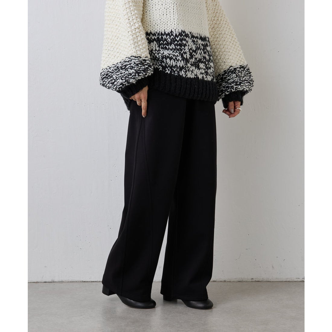 美品！ BEARDSLEY ビアズリー 幾何学模様 ワイドパンツ イージーパンツ