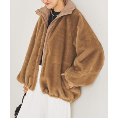 ビアズリー BEARDSLEY ファーコンビタフタブルゾン （beige）｜詳細画像