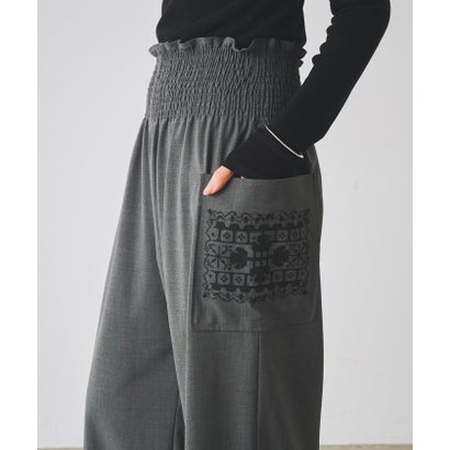 ビアズリー BEARDSLEY クロスステッチシャーリングパンツ《15 quinze》 （black）｜詳細画像