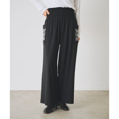ビアズリー BEARDSLEY クロスステッチシャーリングパンツ《15 quinze》 （charcoal）｜詳細画像