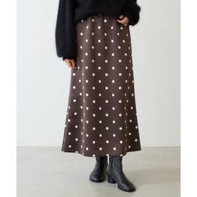 ドットサテンマーメイドスカート （brown）