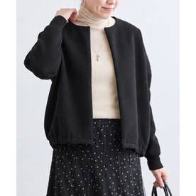 袖ニットウールライク羽織り （black）