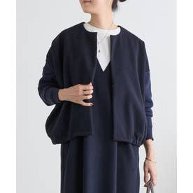 袖ニットウールライク羽織り （navy）