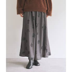 モチーフプリントサルエルバギー （gray）