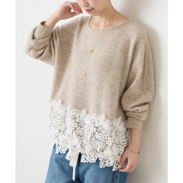 裾レースニット （beige）