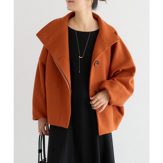 ワイドネックミディコート （orange）