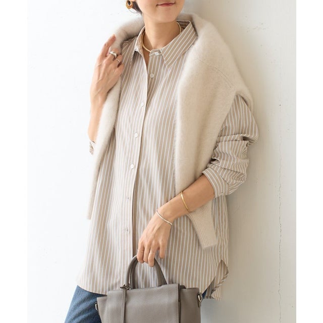 ストライプシャツ （beige）