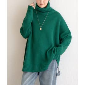 ウールハイネックニットチュニック （green）