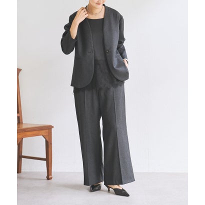 ウールワイドパンツ《LIVETRT》【セットアップ】 （navy）｜詳細画像