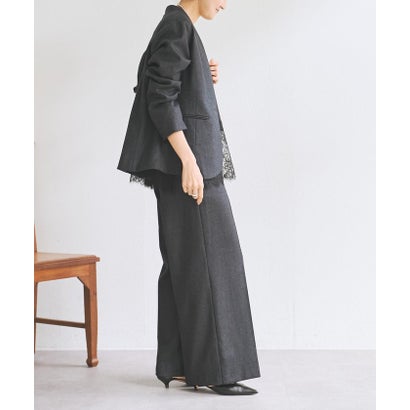 ウールワイドパンツ《LIVETRT》【セットアップ】 （navy）｜詳細画像
