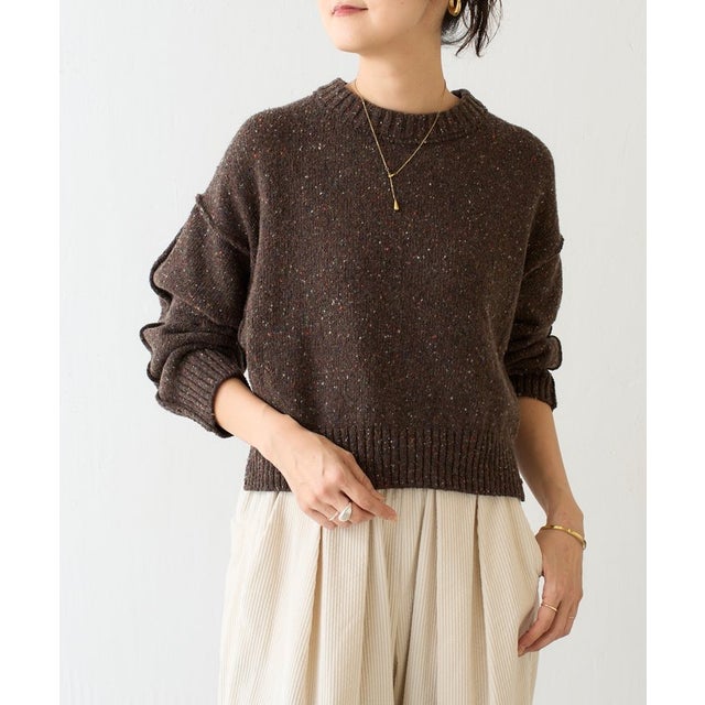 カラーネップショートニット （brown）