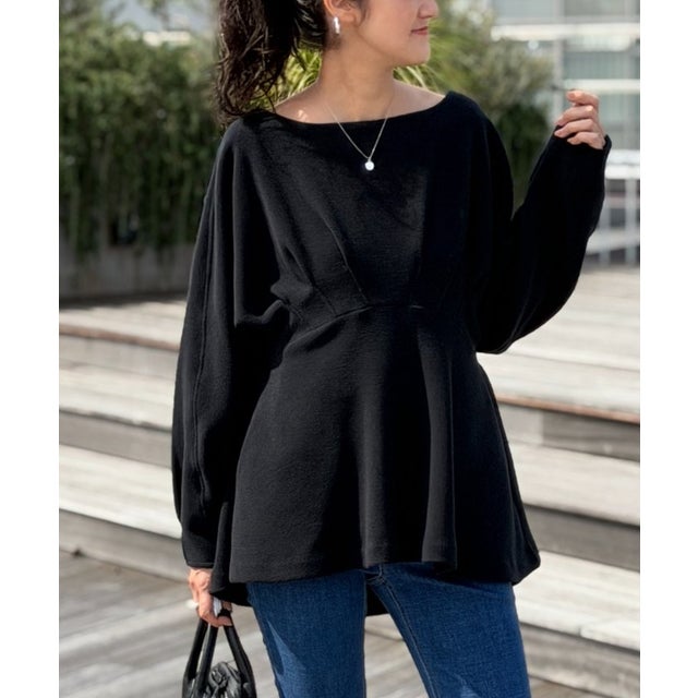 ウエストタックふんわりプルオーバー （black）