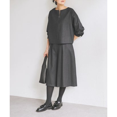 ウール前後ジップブラウス《LIVETRT》【セットアップ】 （navy）｜詳細画像