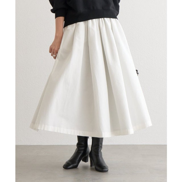 グログランフレアスカート （white）