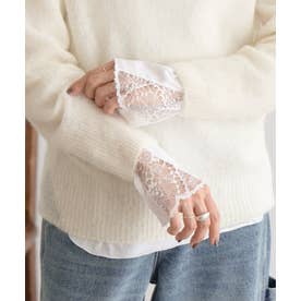 袖口レースカットソー （white）