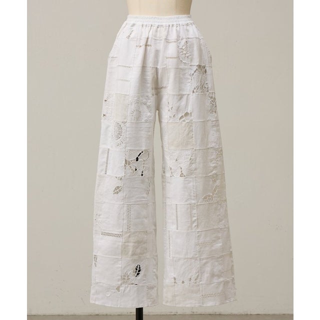 《10/10(土)予約》パッチワークレースパンツ《Maison Flore》 （white）