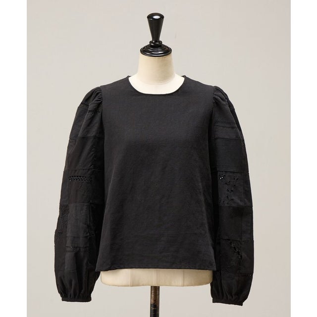 《10/10(土)予約》パッチワークレースブラウス《Maison Flore》 （black）