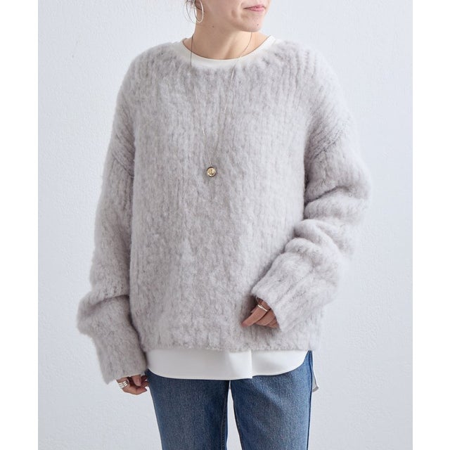 《10/22(木)12：00予約開始予定》アルパカ起毛プルオーバー （lightgrey）