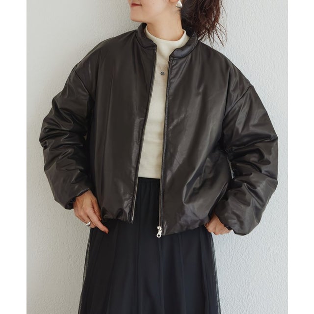 《10/22(木)12:00予約開始予定》レザーダウンジャケット （black）