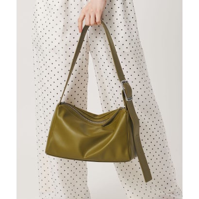 スクエア ビッグバックル ショルダーバッグ （OLIVE）｜詳細画像