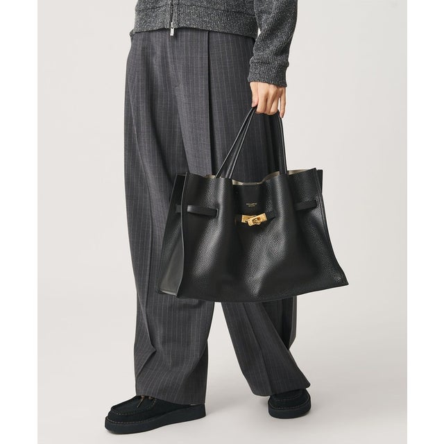＜VIOLAd’ORO＞TRERO レザー トートバッグ L （BLACK）