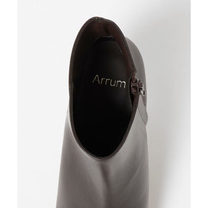 ＜Arrum＞レザー ポインテッド ショートブーツ （DK.BROWN）｜詳細画像