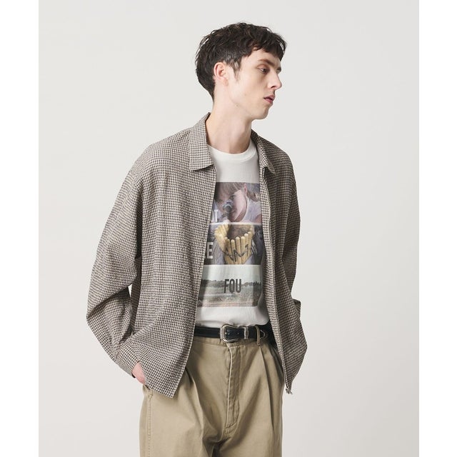 アーバン サッカー チェック ジップ シャツ （BEIGE）