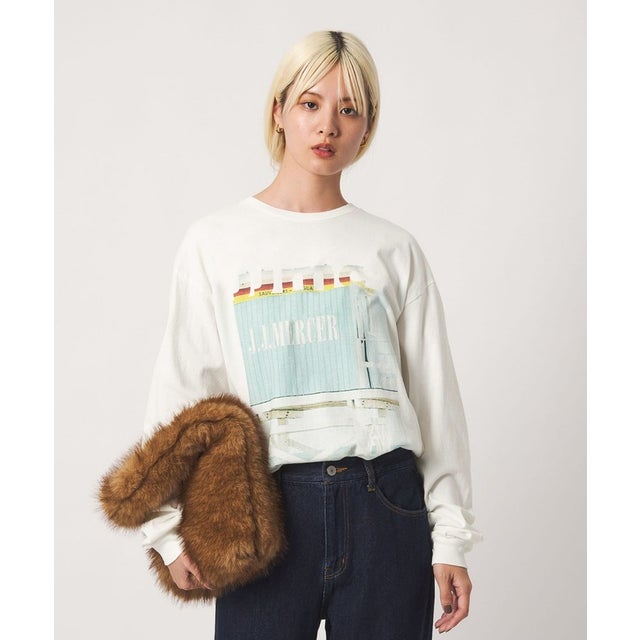 J.JMercer×BY PRNT L/S T （WHITE）