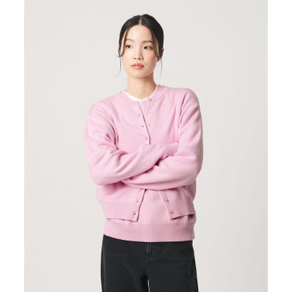 コットンウール スムース クルーネック カーディガン ウォッシャブル （PINK）｜詳細画像
