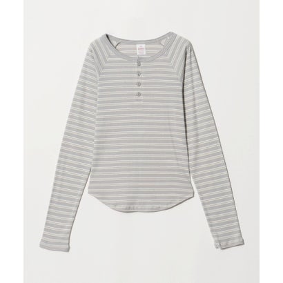 【別注】＜Healthknit＞ボーダー ヘンリーネック プルオーバー （LT.GRAY）｜詳細画像