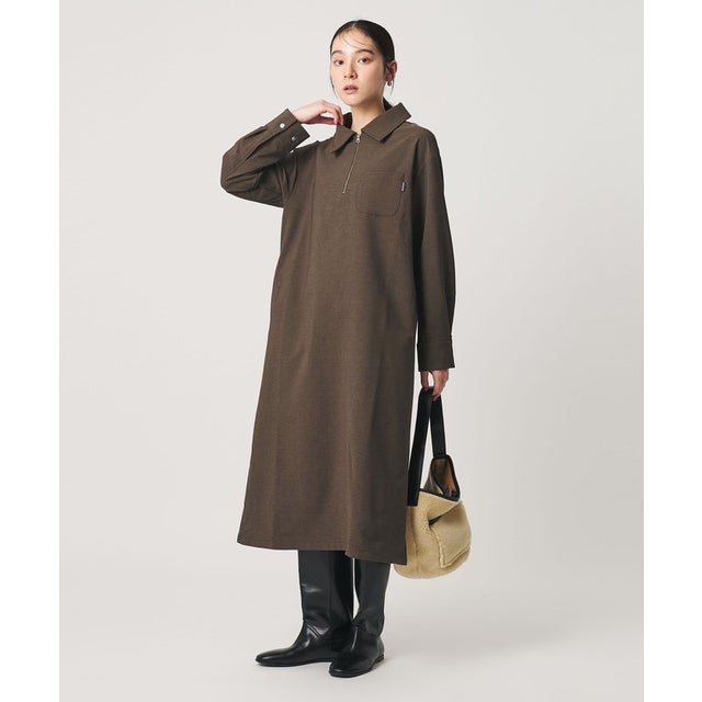 【WEB限定】＜THOUSAND MILE＞ハーフジップ ワンピース （DK.BROWN）