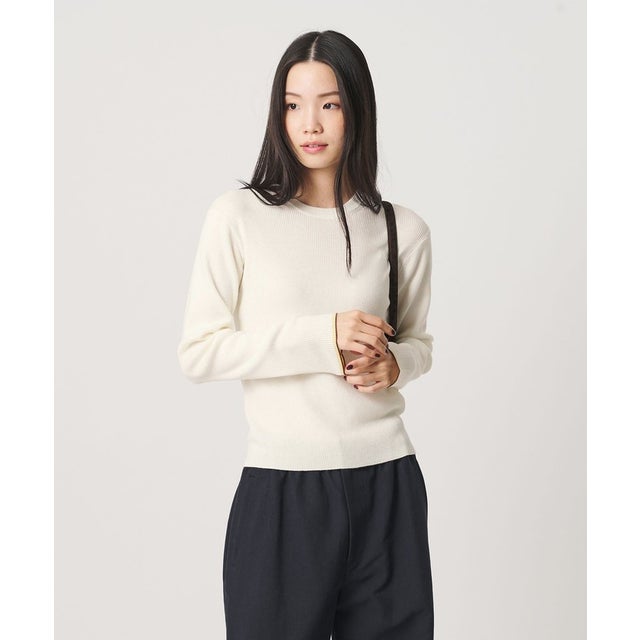リブライン ニットプルオーバー ウォッシャブル （OFF WHITE）