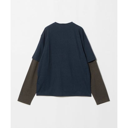 ＜coor＞レイヤード ミックス ロングスリーブTシャツ （NAVY）｜詳細画像