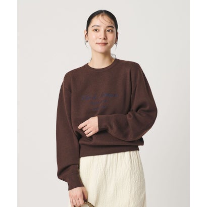 ロゴクルーネック ニットプルオーバー ウォッシャブル （OFF WHITE）｜詳細画像